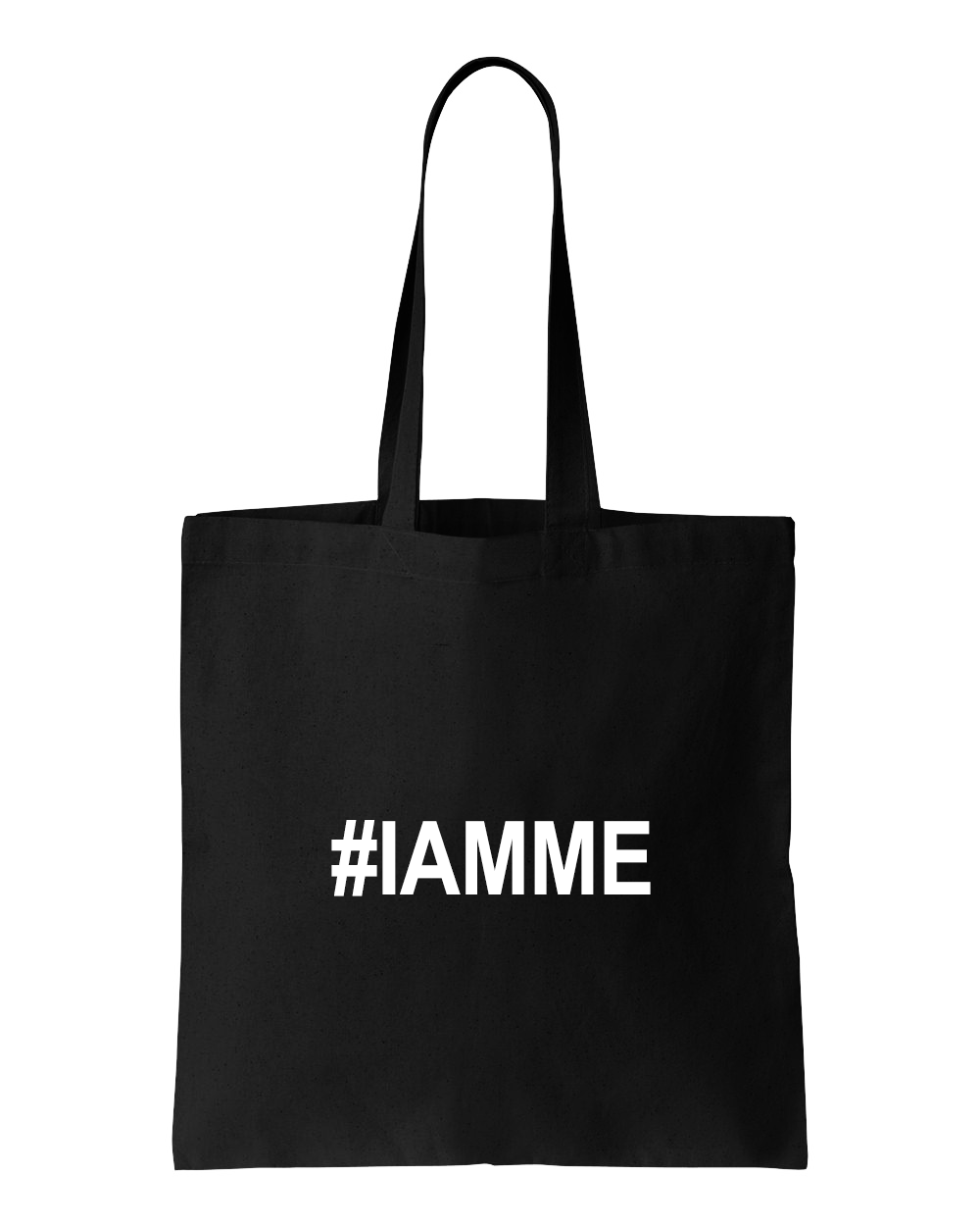 Black #IAMME Cotton Tote Bag